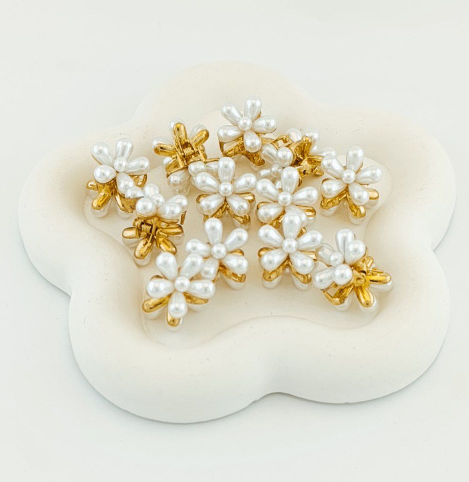 مینی کلیپس شکوفه فلزی مرواریدی ۲۰ عددی (۰۳۰۵۰۰۱۵)